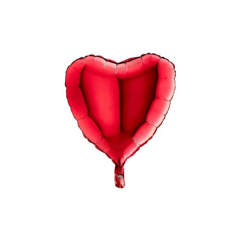 Ballon Alu Coeur Rouge Brillant
