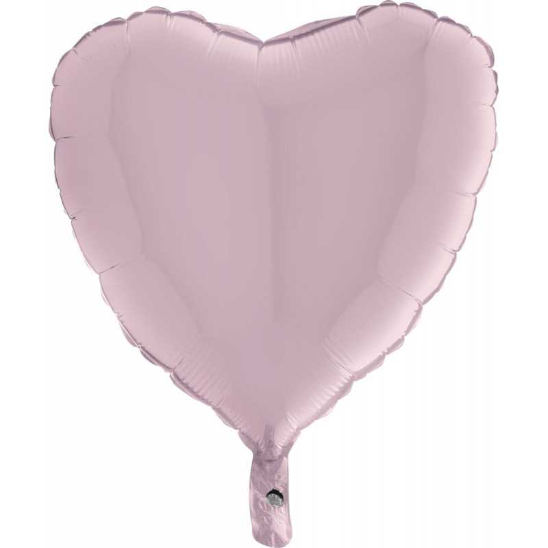 Ballon Alu Coeur Rose Clair Brillant
