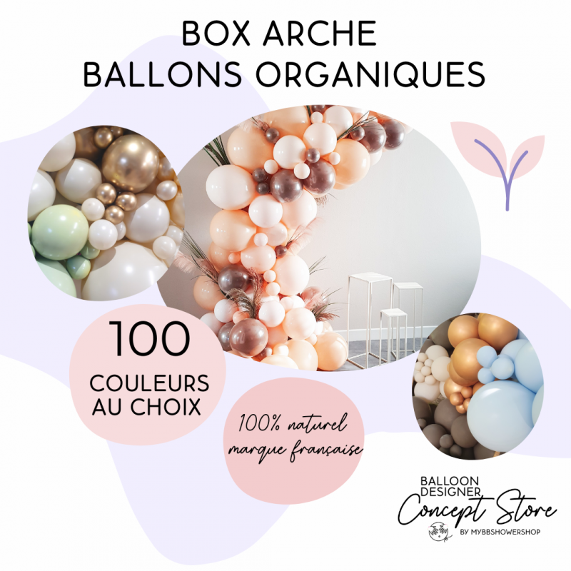 Box Arche de ballons organiques à personnaliser : 100 couleurs au choix