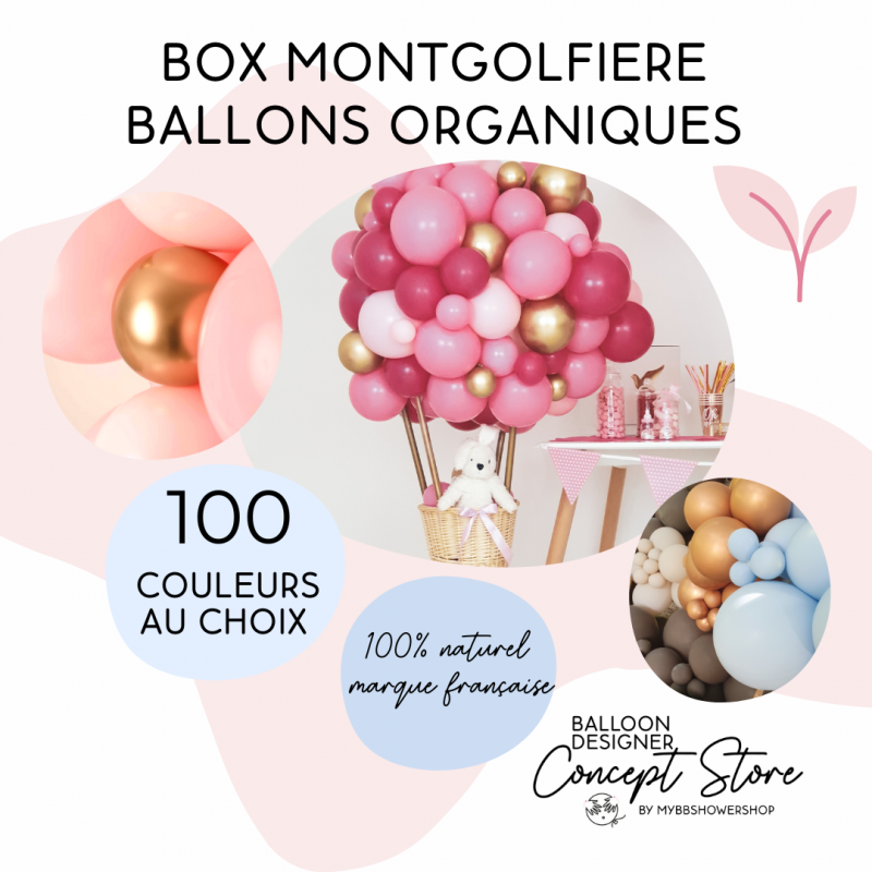 Box Montgolfière en ballons organiques à personnaliser : 100 couleurs au choix