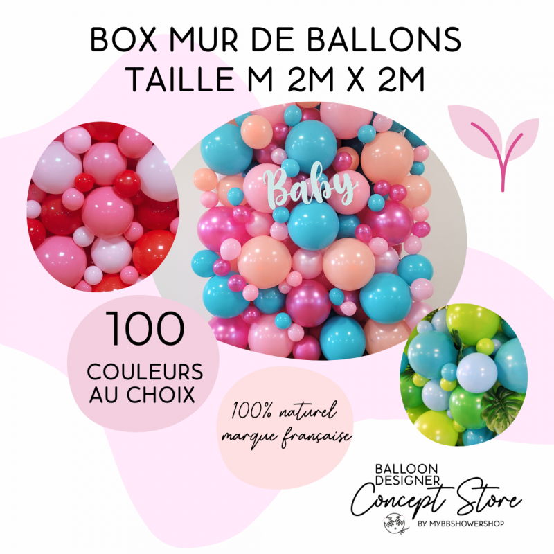 Kit mur de ballons organiques : taille M - 2m x 2m