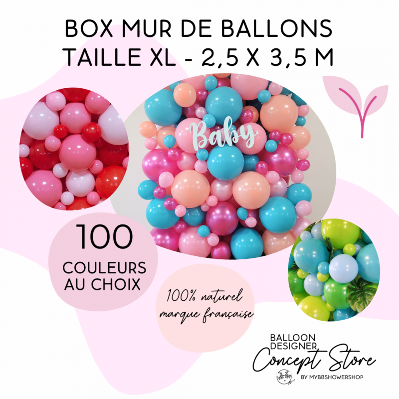 Kit mur de ballons organiques : taille M - 2,5m x 3,5m