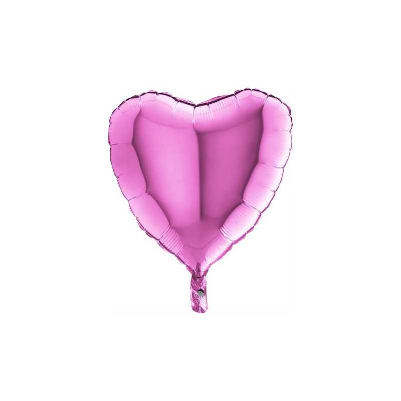 Grand Ballon Alu Coeur Rose Brillant 56cm