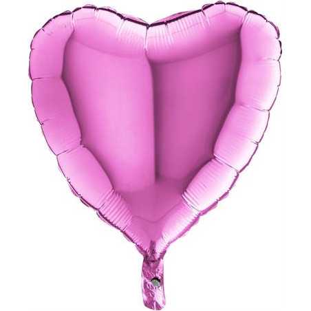 Grand Ballon Alu Coeur Rose Brillant 56cm