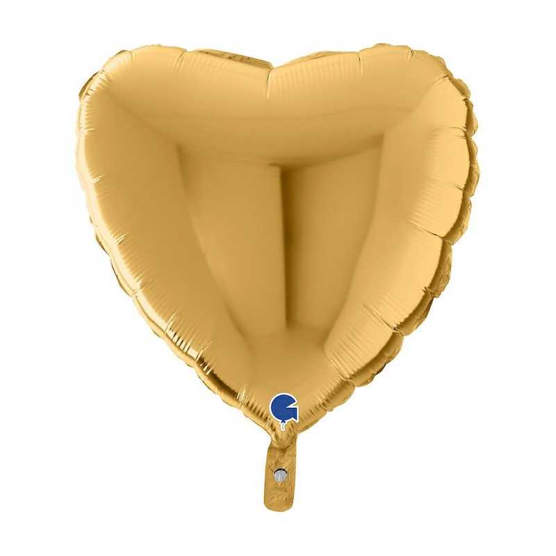Ballon XXL Alu Coeur Doré Brillant 91cm