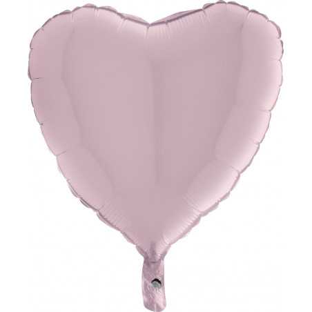 Grand Ballon Alu Coeur Rose Clair Brillant 56cm