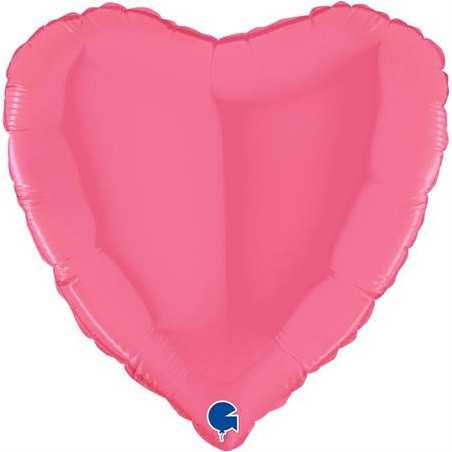 Ballon XXL Alu Coeur Rose Mat 91cm