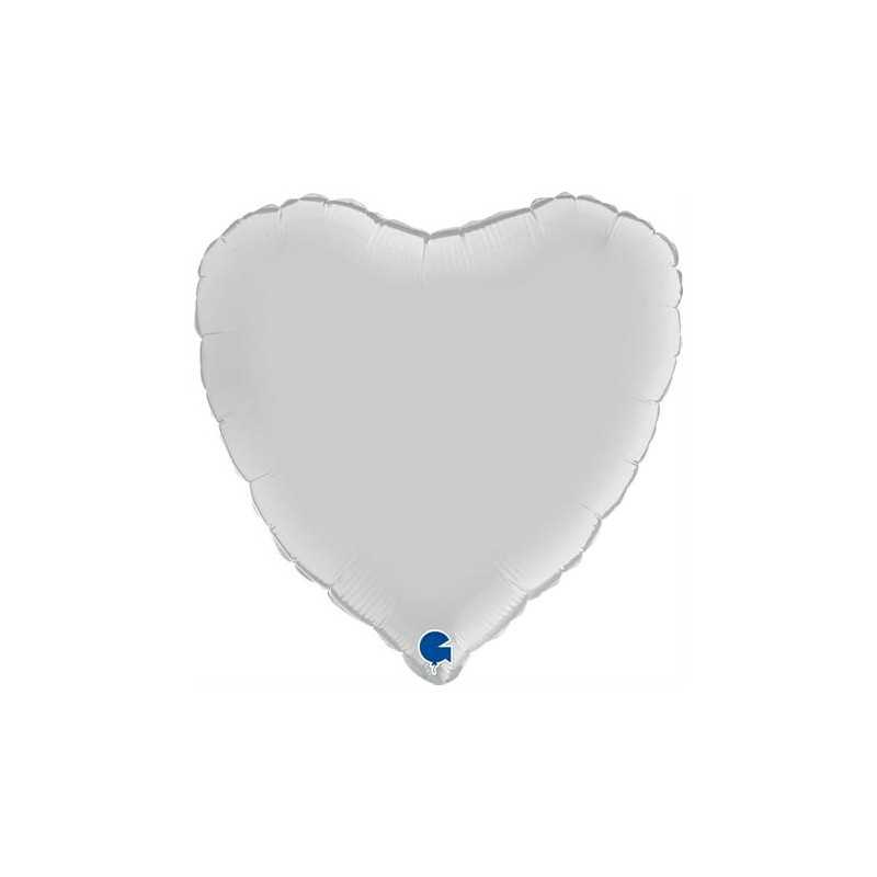 Ballon XXL Alu Coeur Blanc Mat 91cm