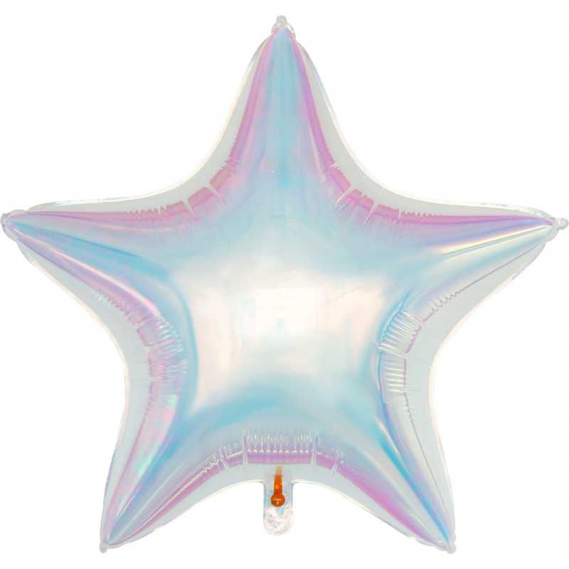 Grand Ballon XL Etoile Irisé Holographique