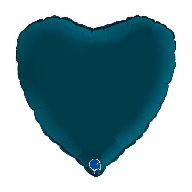 Ballon Alu Coeur Bleu Pétrole