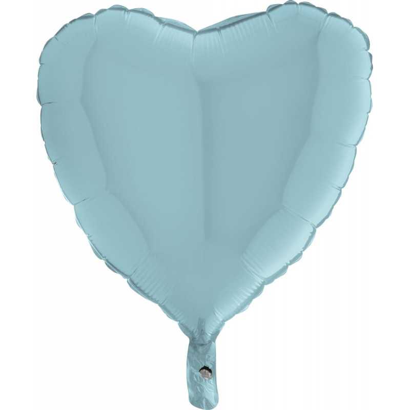 Ballon XXL Alu Coeur Bleu Pastel 91cm