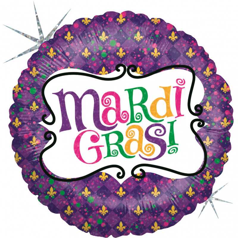 Ballon Alu Rond Carnaval Mardi Gras Violet