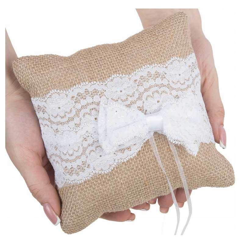 porte alliances jute et dentelle