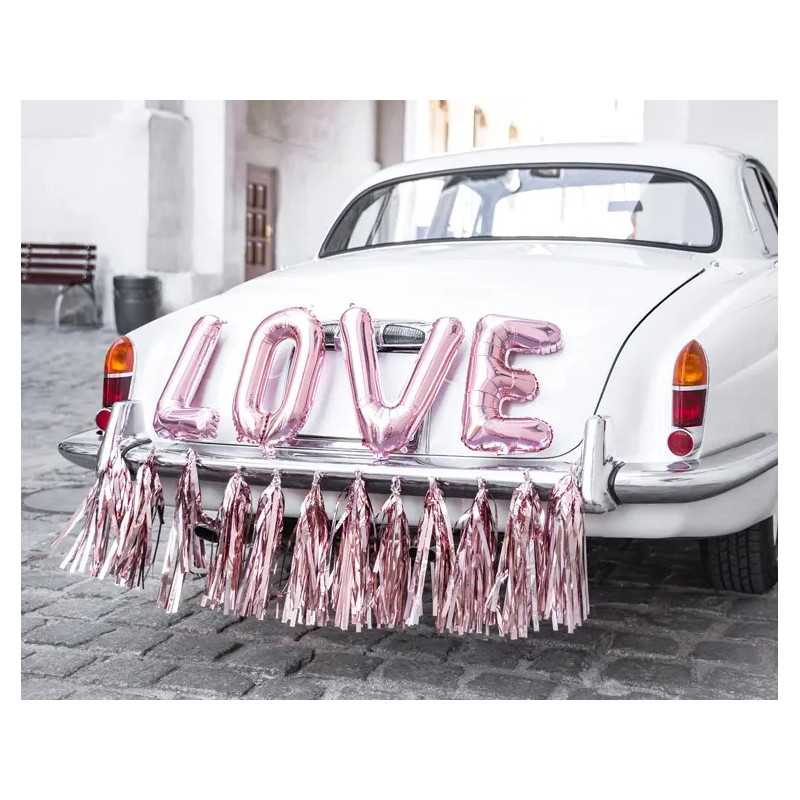 decor voiture mariés rose gold