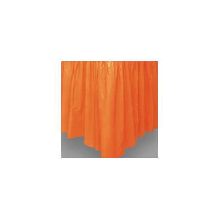 Jupe de Table Plastique Orange Lavable