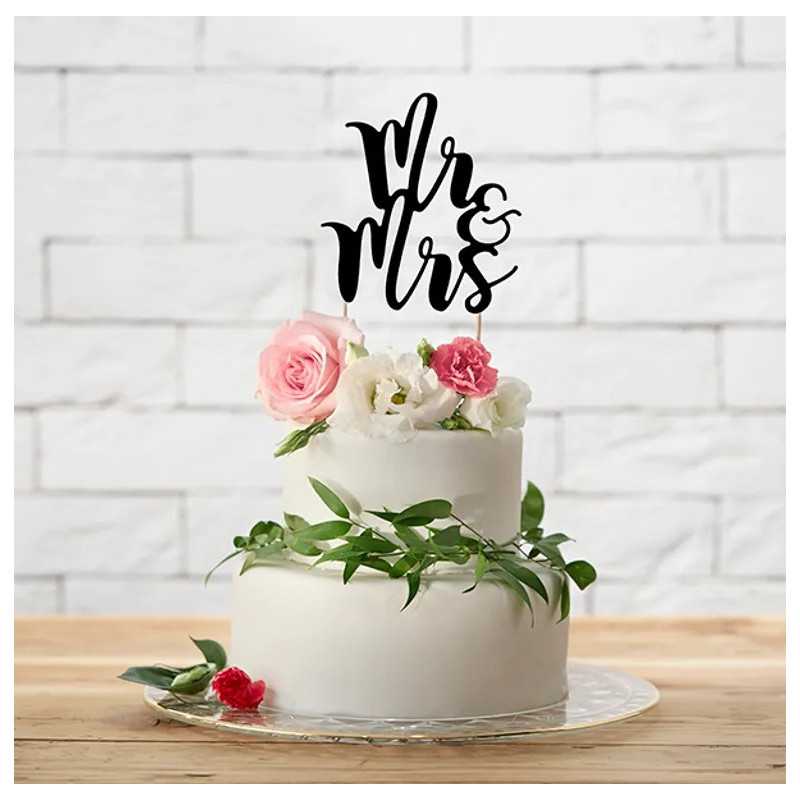 design cake Mr & Mrs noir
