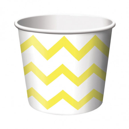 Petits Pots Contenants Chevron jaune et blanc