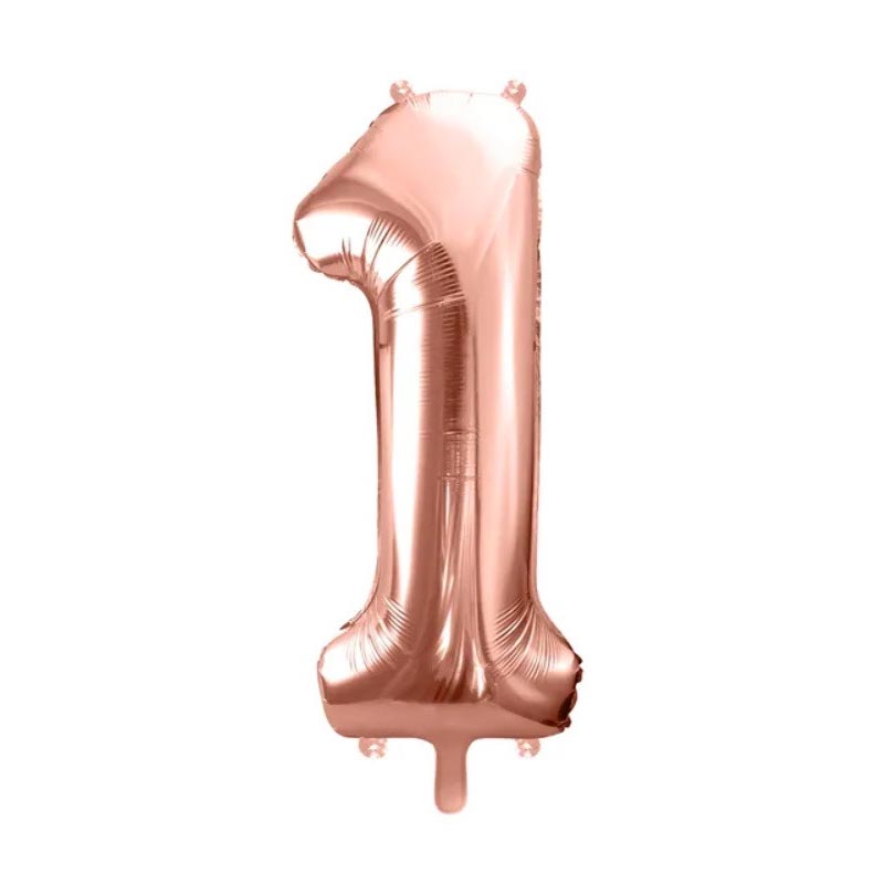 Ballon Chiffre 1 Un – Aluminium Rose Gold Brillant – 86 cm