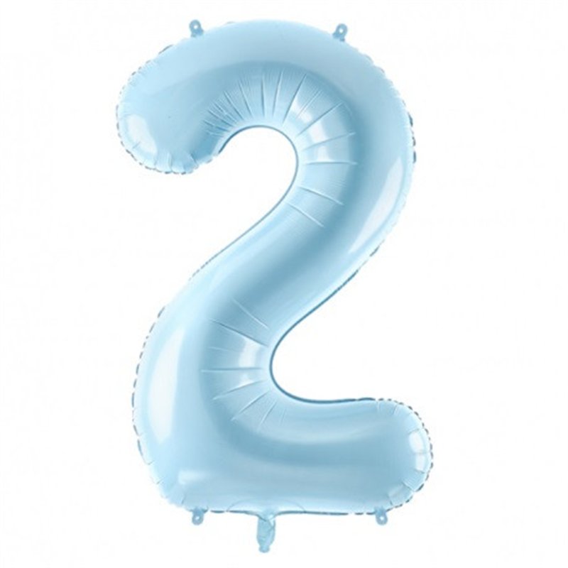 Ballon Chiffre 0 Zéro – Aluminium Bleu Pastel – 86 cm