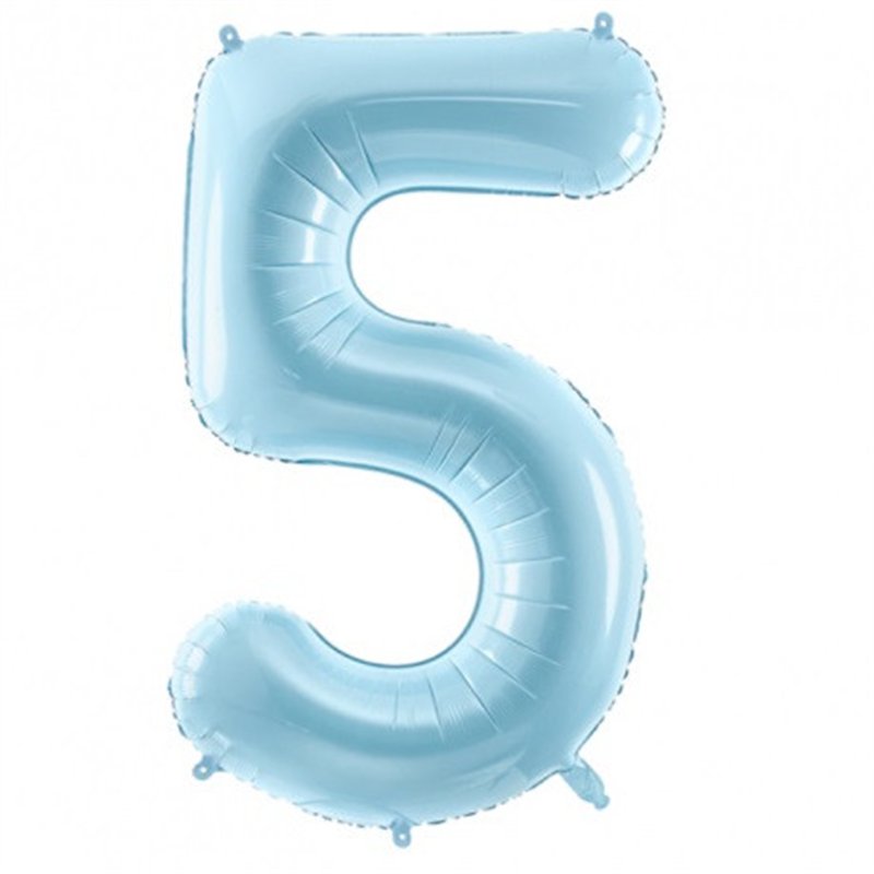 Ballon Chiffre 4 Quatre – Aluminium Bleu Pastel – 86 cm