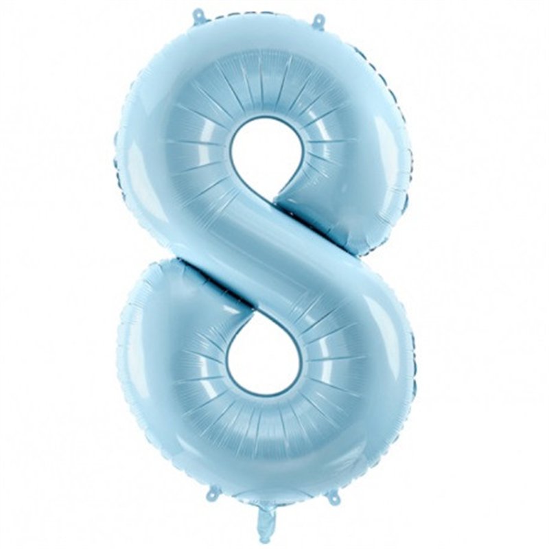 Ballon Chiffre 6 Six – Aluminium Bleu Pastel – 86 cm