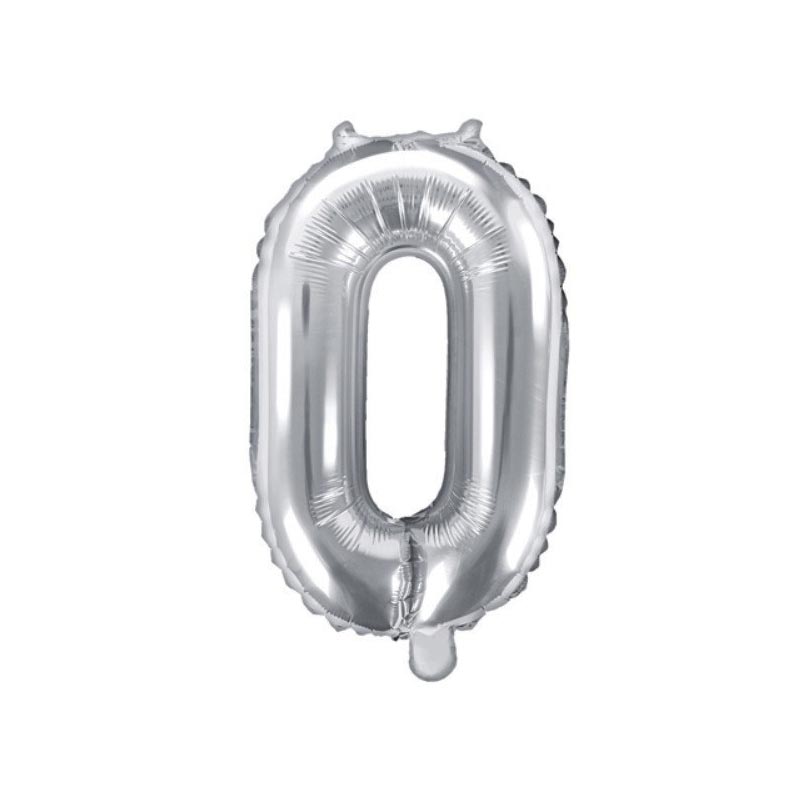 Ballon Chiffre 0 Zéro – Aluminium Argent Brillant – 35cm