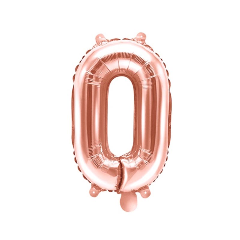 Ballon Chiffre 0 Zéro – Aluminium Rose Gold Brillant – 35 cm