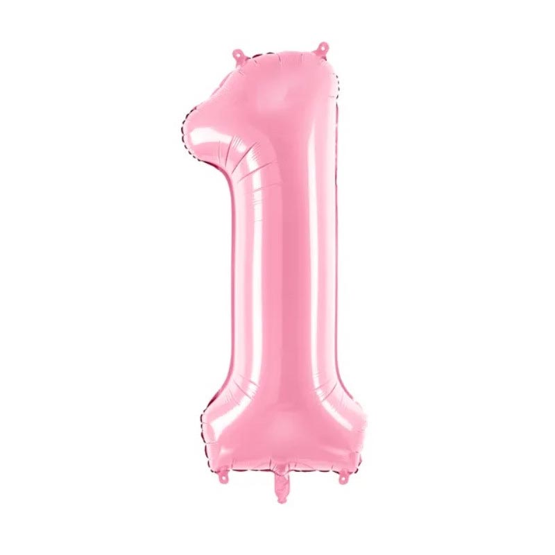 Ballon Chiffre 1 Un – Aluminium Rose Brillant – 86 cm