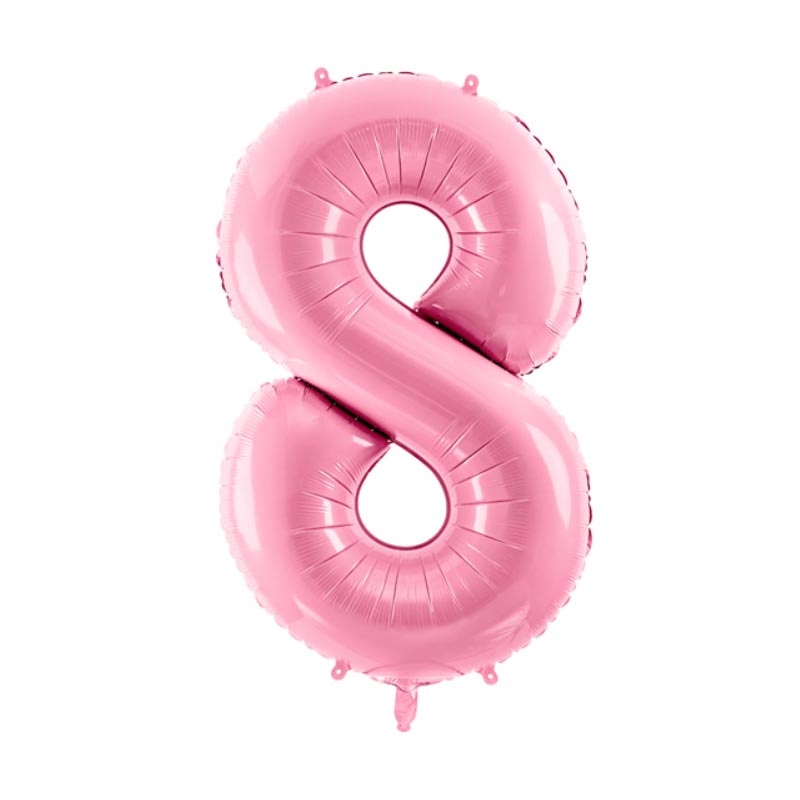 Ballon Chiffre 8 Huit – Aluminium Rose Brillant – 86 cm