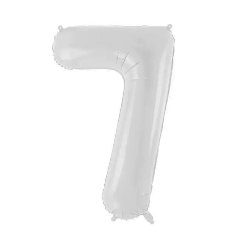 Ballon Chiffre 7 Sept – Aluminium Blanc – 86 cm