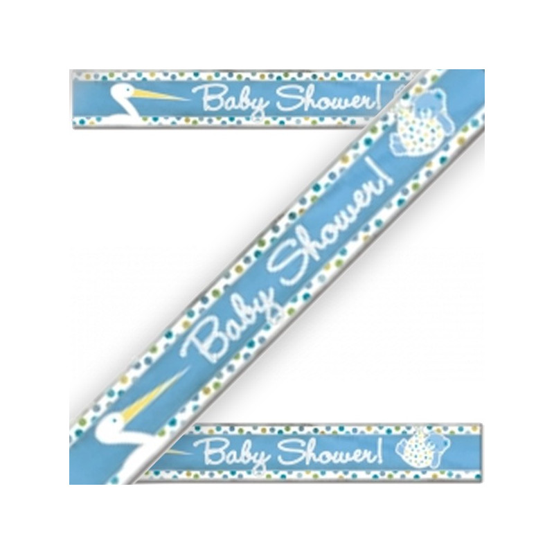 Banderole Baby Shower Cigogne Bleue Naissance