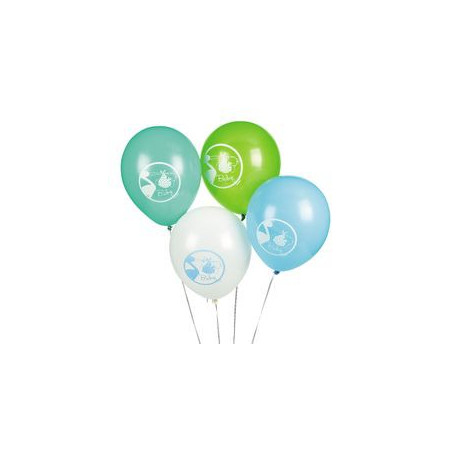 8 Ballons latex Baby Shower Cigogne Bleue Naissance