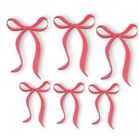 12 Noeuds Rouges De Décoration Pour Couronnes De Noël, Arbres De Noël