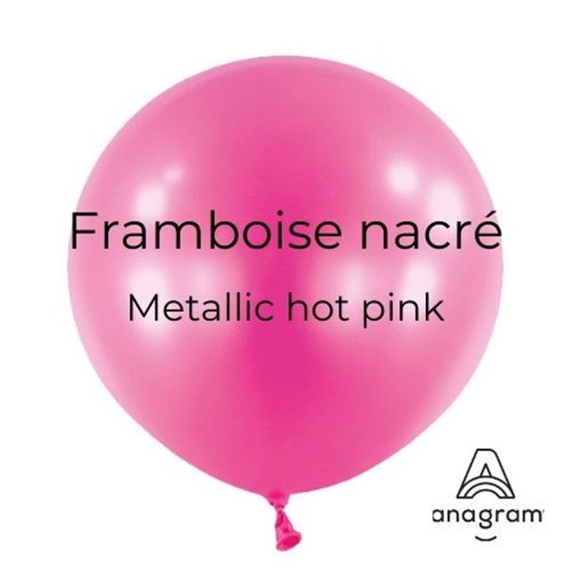 Mini Ballons latex 5" ROND - 13CM - Rose Framboise nacré Metallic Hot Pink