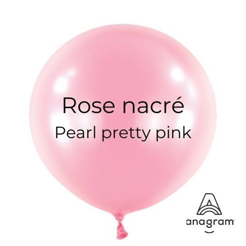 Mini Ballons latex 5" ROND - 13CM - Rose nacré Pearl pretty pink