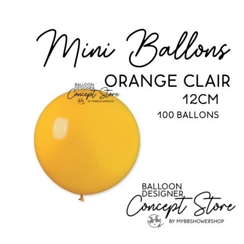 Mini Ballons Latex 5" – 12 cm Orange Clair