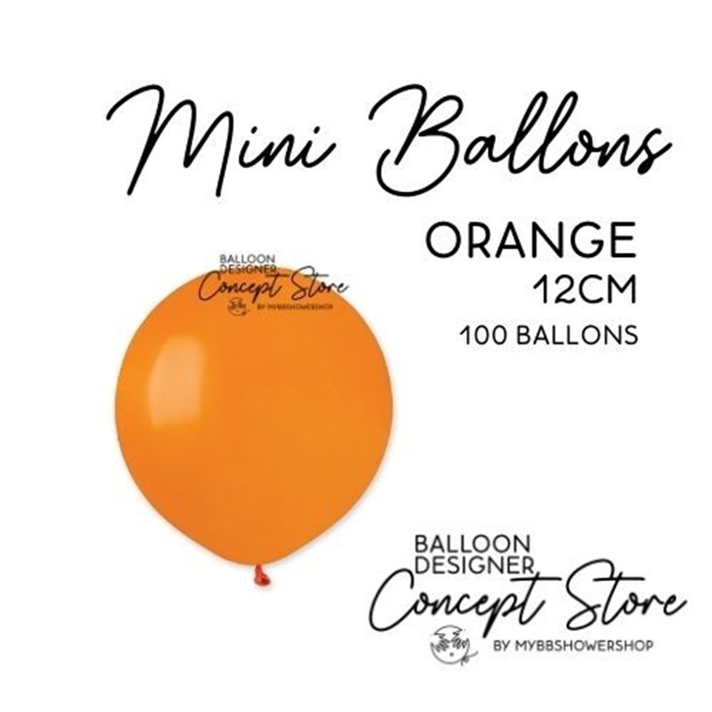 Mini Ballons Latex 5" – 12 cm Orange
