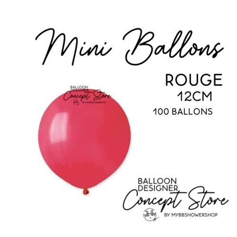 Mini Ballons Latex 5" – 12 cm Rouge