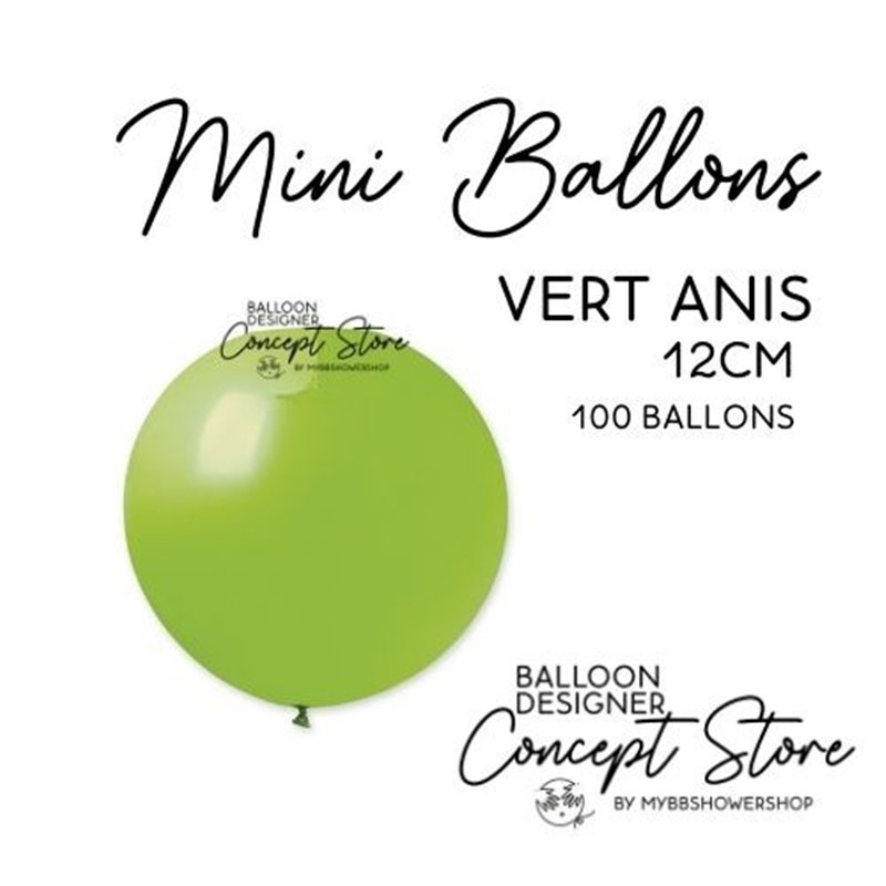 Mini Ballons Latex 5" – 12 cm Vert Anis