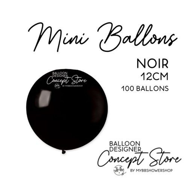 Mini Ballons Latex 5" – 12 cm Noir