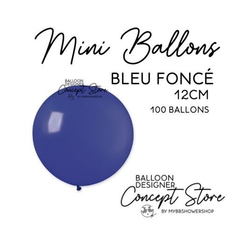 Mini Ballons Latex 5" – 12 cm Bleu Foncé