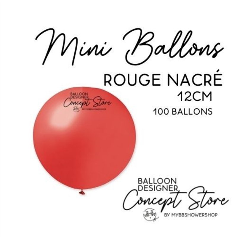 Mini Ballons Latex 5" – 12 cm Rouge Nacré