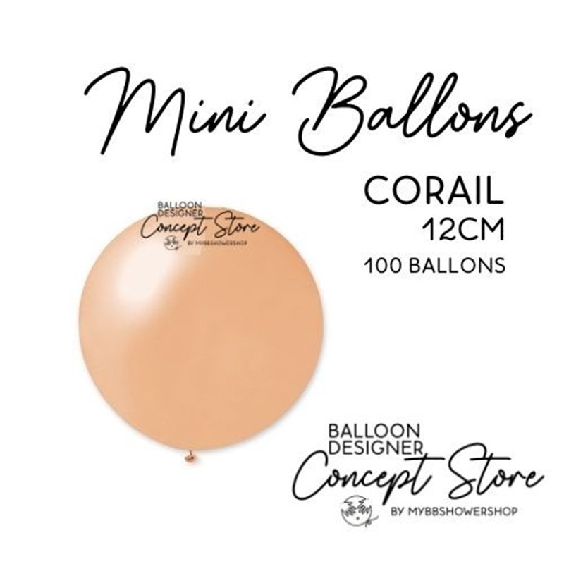 Mini Ballons Latex 5" – 12 cm Orange Corail
