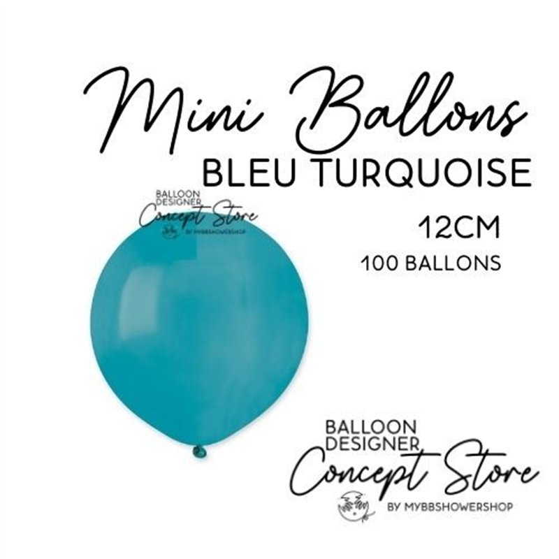 Mini Ballons Latex 5" – 12 cm Bleu Turquoise