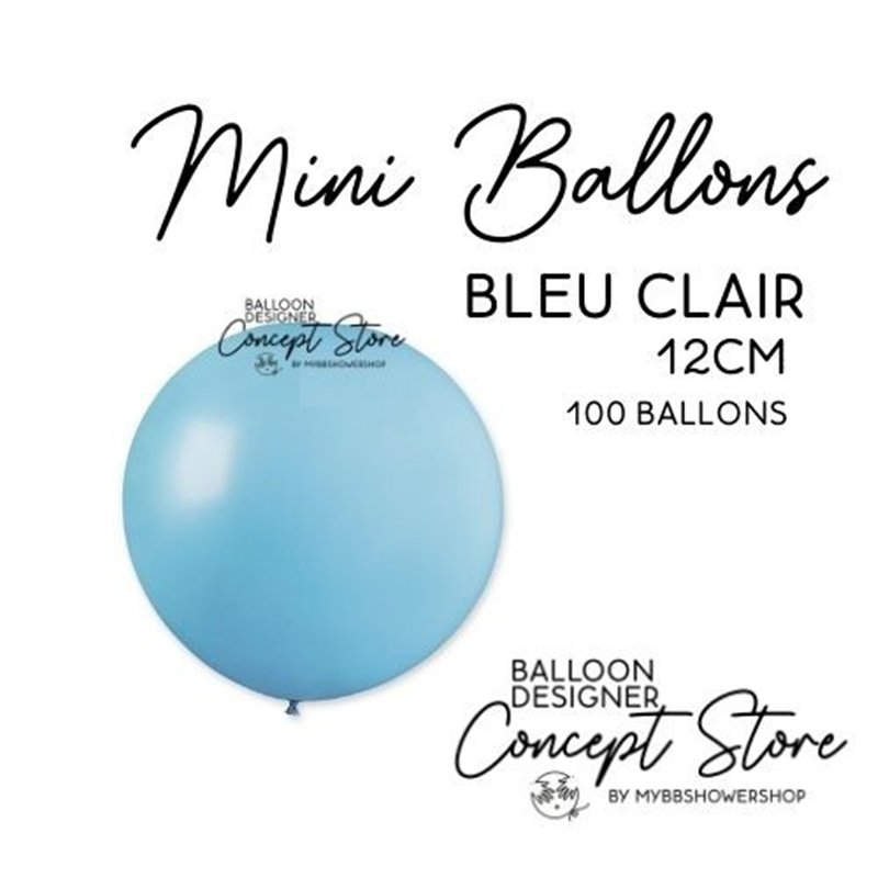 Mini Ballons Latex 5" – 12 cm Bleu pastel