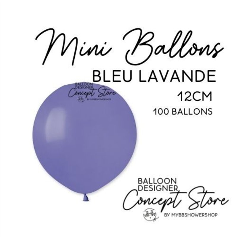 Mini Ballons Latex 5" – 12 cm Bleu Lavande