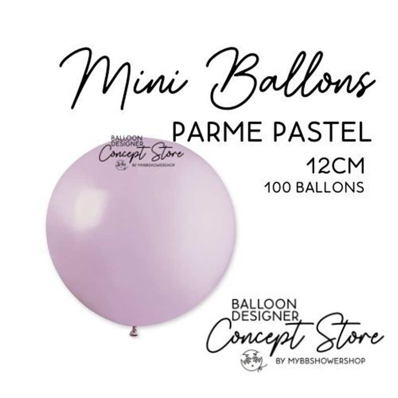 Mini Ballons Latex 5" – 12 cm Parme Pastel