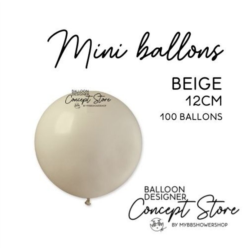 Mini Ballons Latex 5" – 12 cm Beige