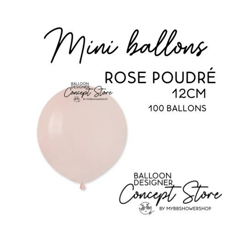 Mini Ballons Latex 5" – 12 cm Rose Poudré