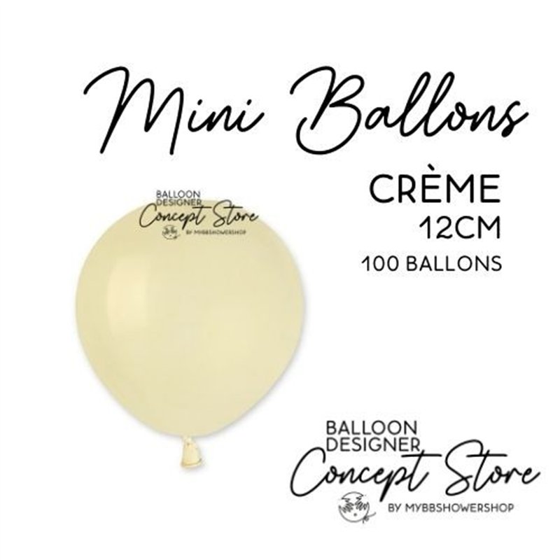 Mini Ballons Latex 5" – 12 cm Crème